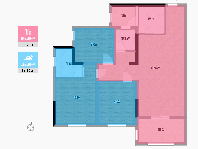 四川省-宜宾市-中业和居-95.77-户型库-动静分区