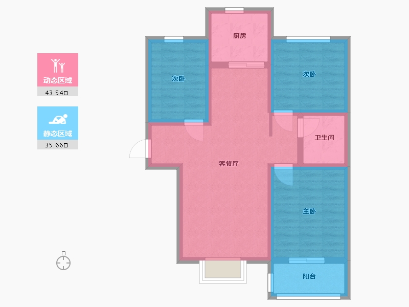 河北省-唐山市-金隅金玉府-79.19-户型库-动静分区