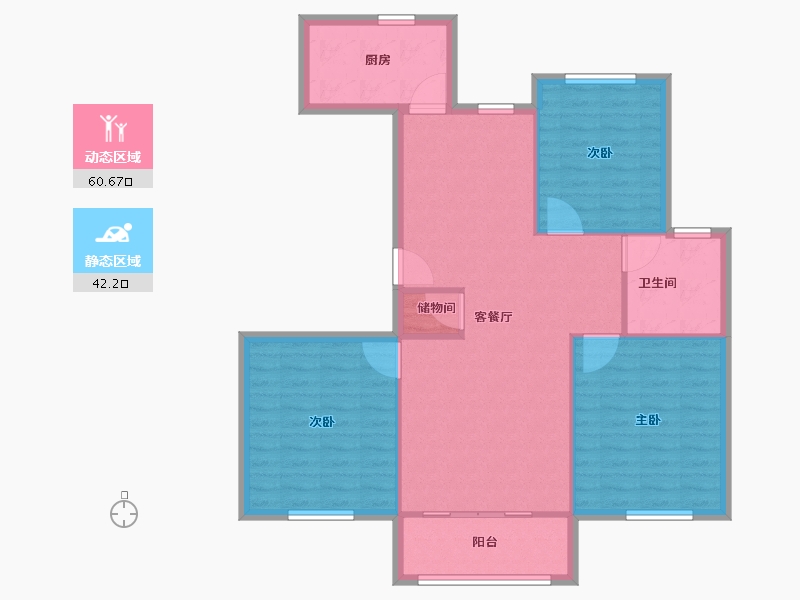 上海-上海市-冠龙家园-94.00-户型库-动静分区