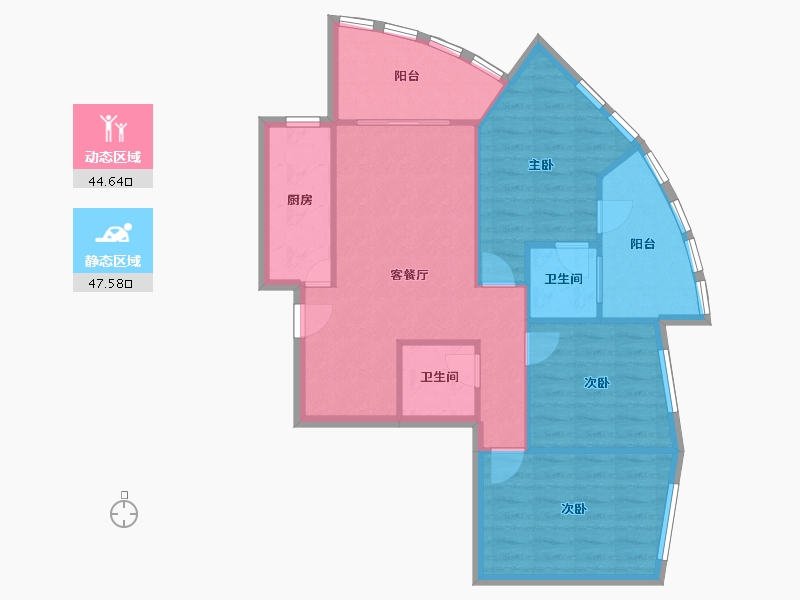 上海-上海市-丽都成品-84.00-户型库-动静分区