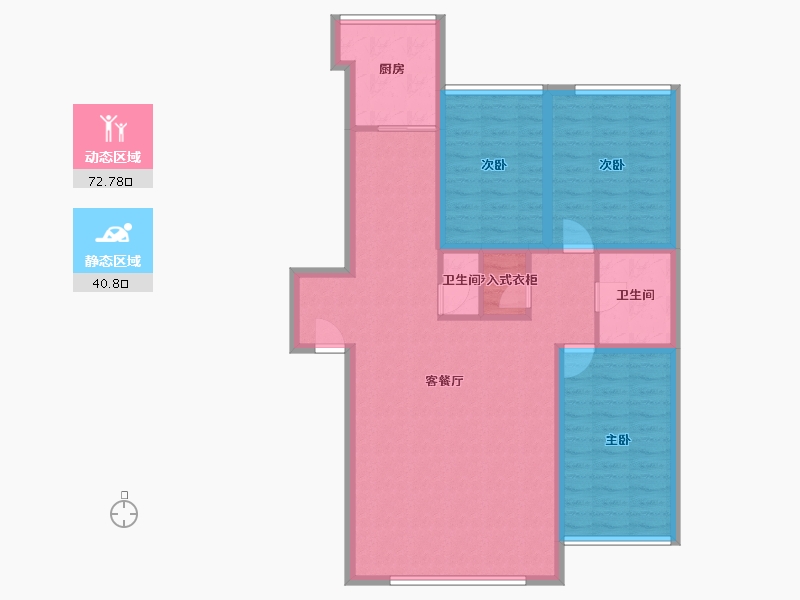 辽宁省-大连市-春柳河小区-102.06-户型库-动静分区