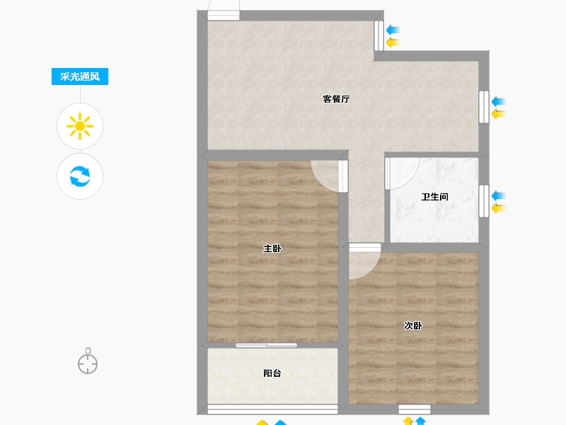 上海-上海市-齐八区-57.22-户型库-采光通风