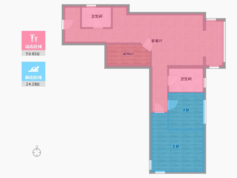 北京-北京市-电子城小区-77.86-户型库-动静分区