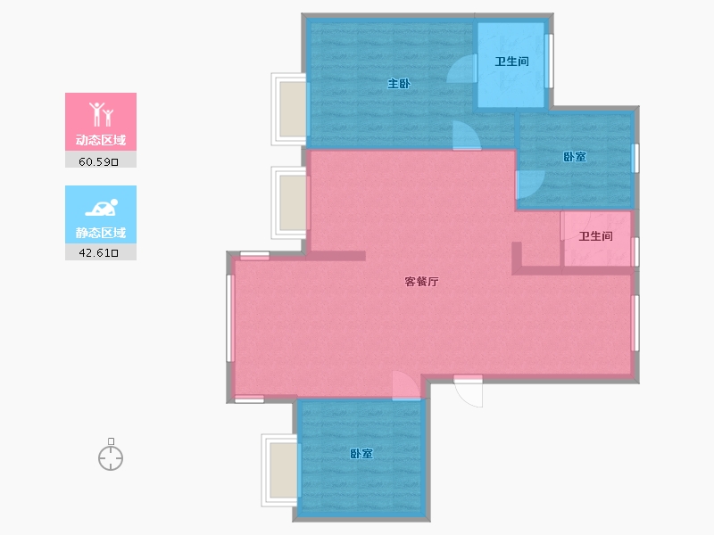 浙江省-宁波市-新兴岚湾-103.00-户型库-动静分区