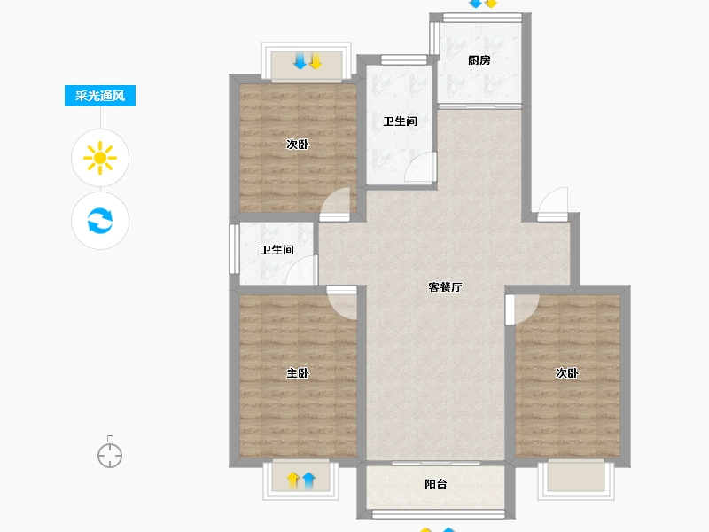 上海-上海市-松乐苑-89.18-户型库-采光通风