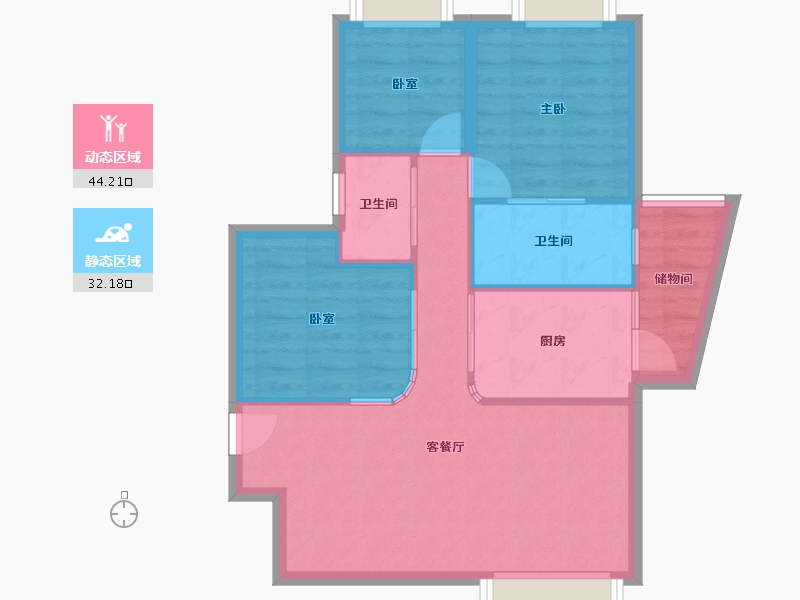 广东省-深圳市-皇御苑-68.95-户型库-动静分区