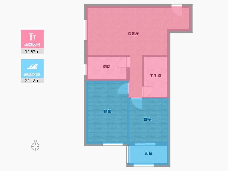 北京-北京市-恒松园-60.00-户型库-动静分区