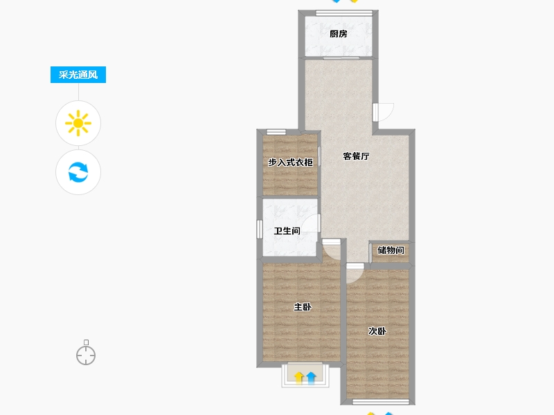 上海-上海市-黎金苑-73.49-户型库-采光通风