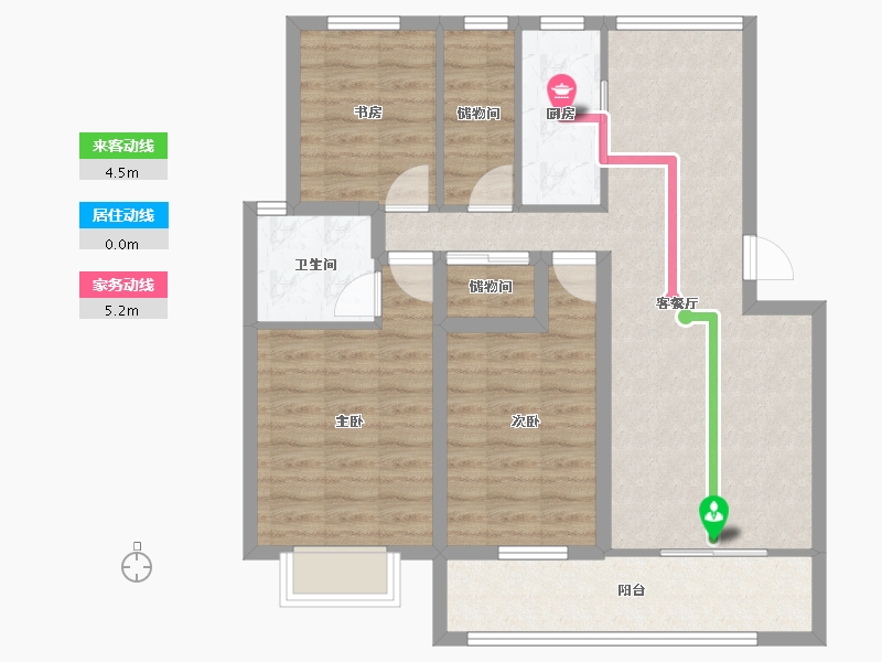 上海-上海市-丽泽荷亭苑-87.27-户型库-动静线