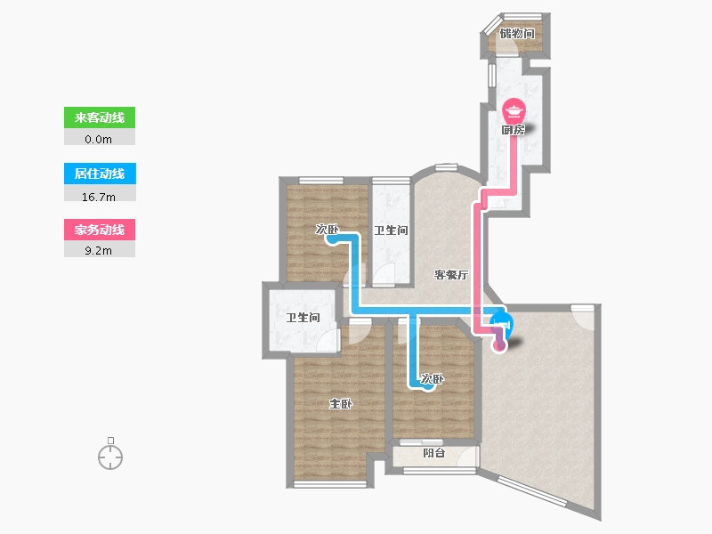 辽宁省-大连市-壹品星海-96.24-户型库-动静线