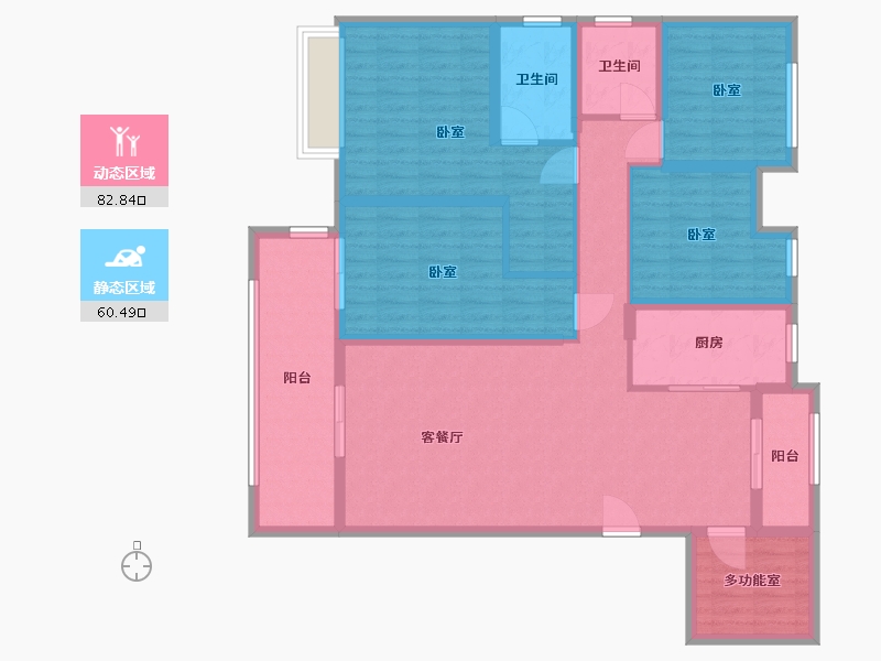 湖南省-衡阳市-金钟新悦城-128.00-户型库-动静分区