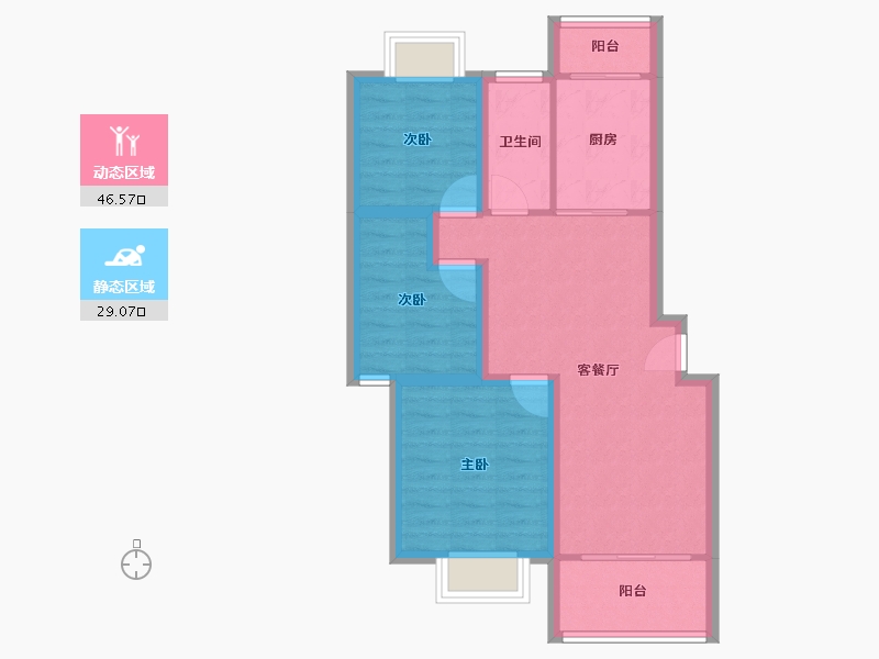 上海-上海市-东方知音苑-66.92-户型库-动静分区