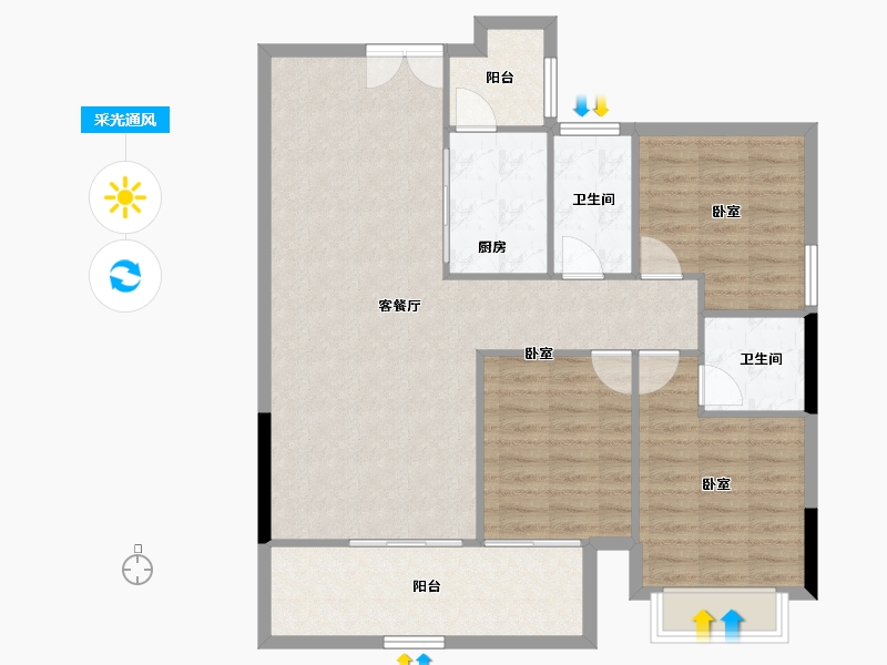 湖南省-怀化市-麻阳民投·长寿小镇-100.94-户型库-采光通风