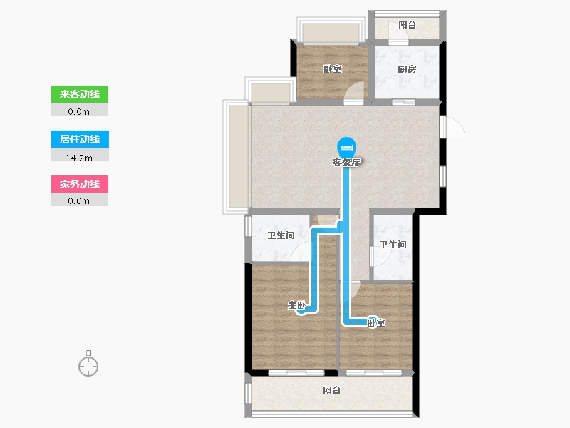 广东省-珠海市-翠湖香山百合苑-87.87-户型库-动静线