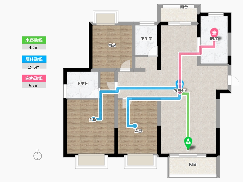 上海-上海市-华谊禄丰苑-103.00-户型库-动静线