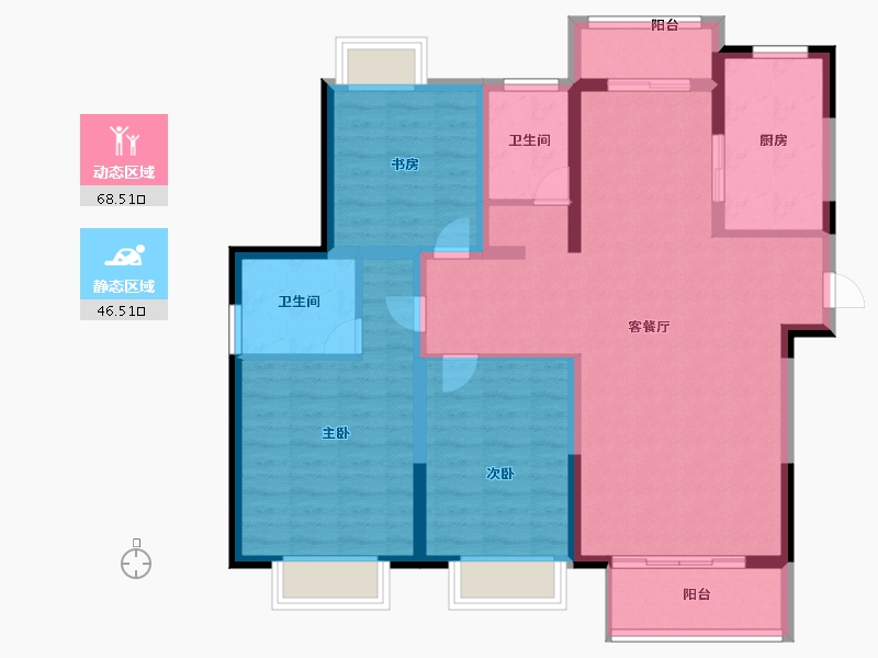 上海-上海市-华谊禄丰苑-103.00-户型库-动静分区