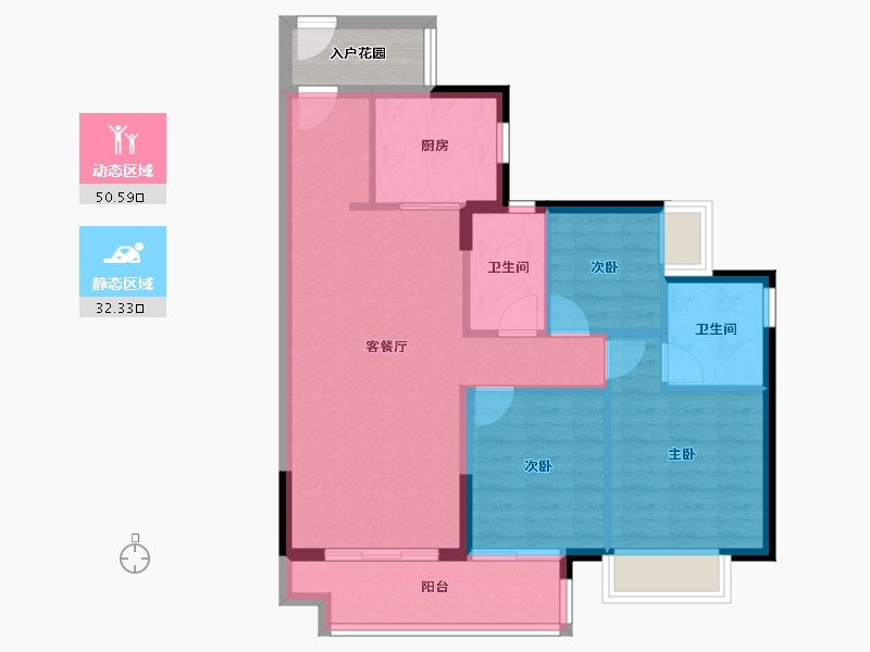 广东省-肇庆市-时代外滩花园-77.91-户型库-动静分区