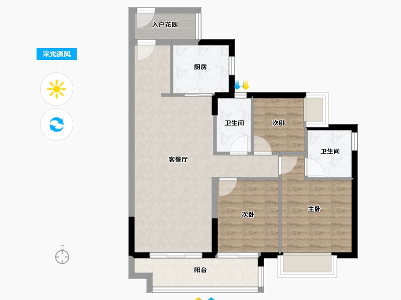 广东省-肇庆市-时代外滩花园-77.91-户型库-采光通风