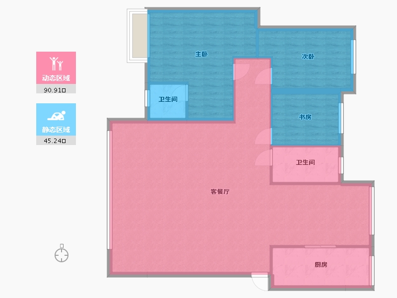 湖北省-黄冈市-长安世纪城-121.20-户型库-动静分区