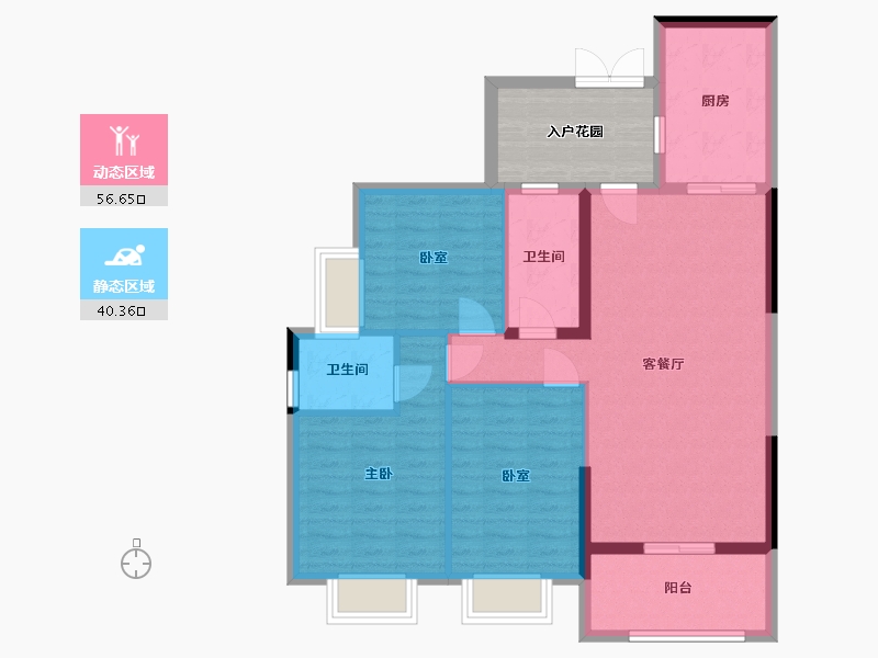 广东省-肇庆市-鸿益幸福湖畔-94.64-户型库-动静分区