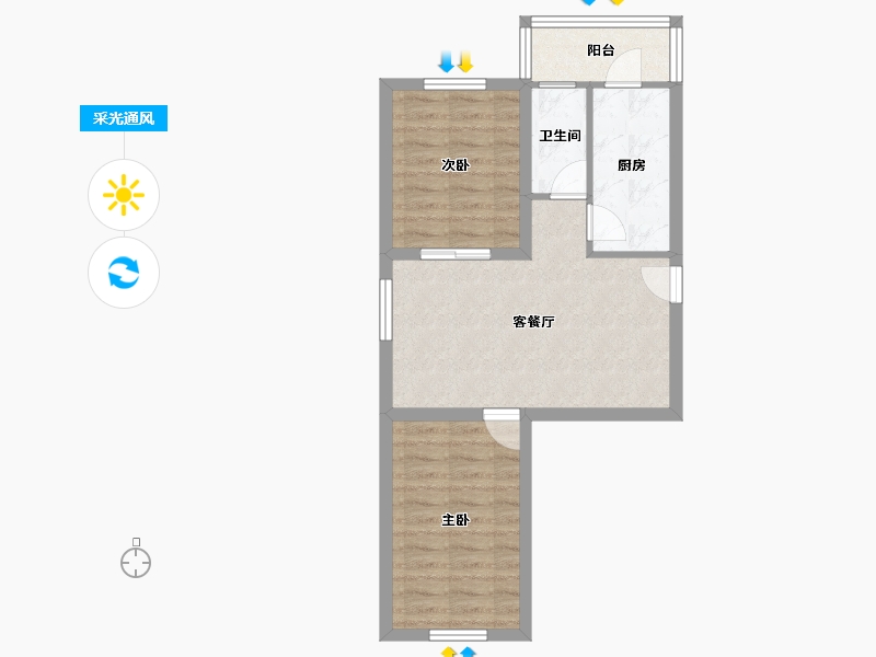 天津-天津市-荣泰公寓-56.09-户型库-采光通风