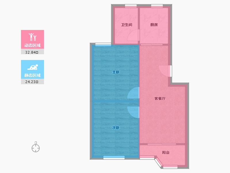 上海-上海市-南江苑-51.59-户型库-动静分区