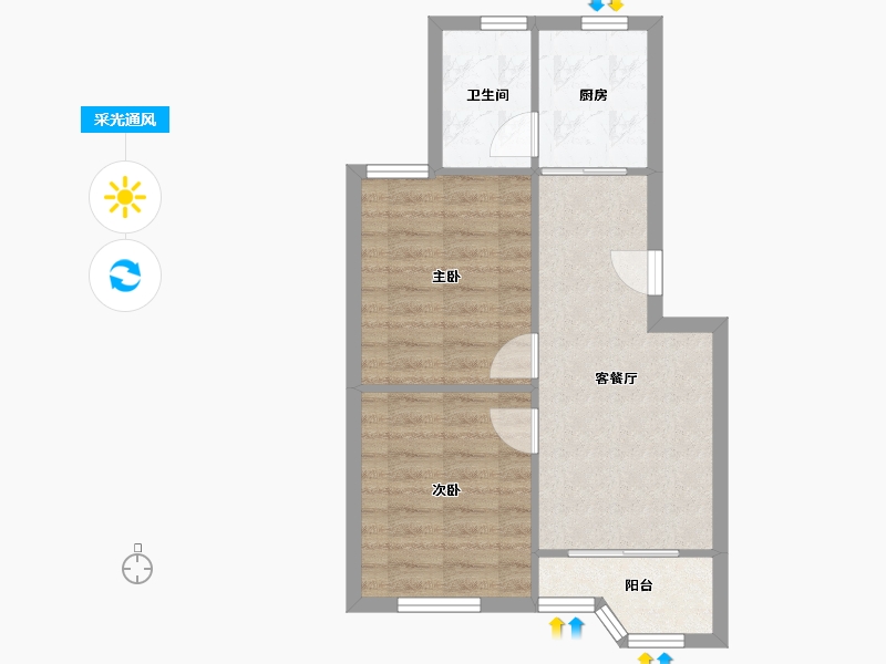 上海-上海市-南江苑-51.59-户型库-采光通风