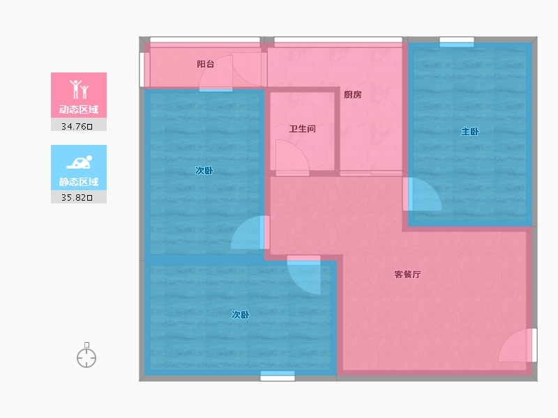 广东省-深圳市-罗湖区翠华花园-62.34-户型库-动静分区