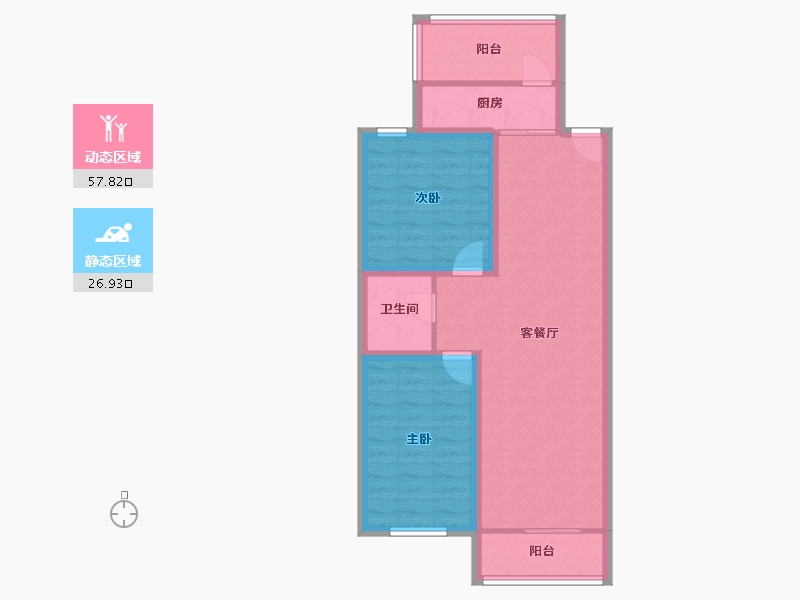 上海-上海市-黎金苑-75.66-户型库-动静分区