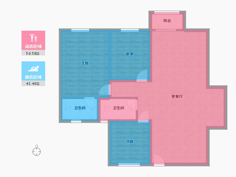 广东省-深圳市-宝利豪庭-92.94-户型库-动静分区