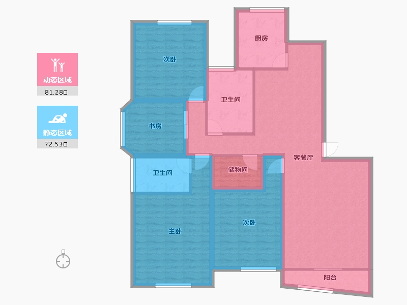 上海-上海市-黄兴绿圆-138.28-户型库-动静分区