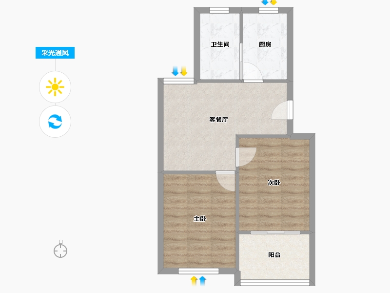 上海-上海市-南江苑-53.67-户型库-采光通风