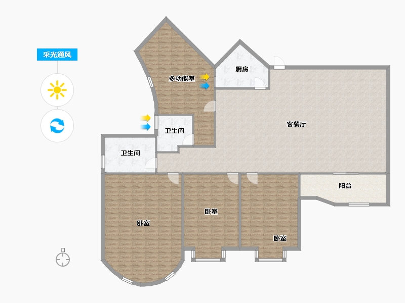 福建省-泉州市-中远江滨花园-240.00-户型库-采光通风