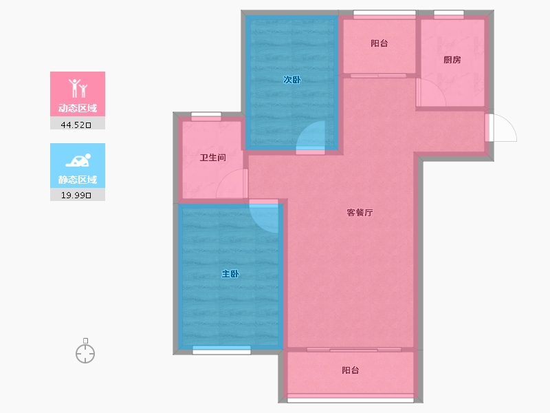 上海-上海市-华泾绿苑-56.91-户型库-动静分区