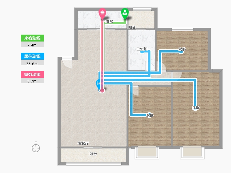 山东省-枣庄市-阳光花园-128.00-户型库-动静线