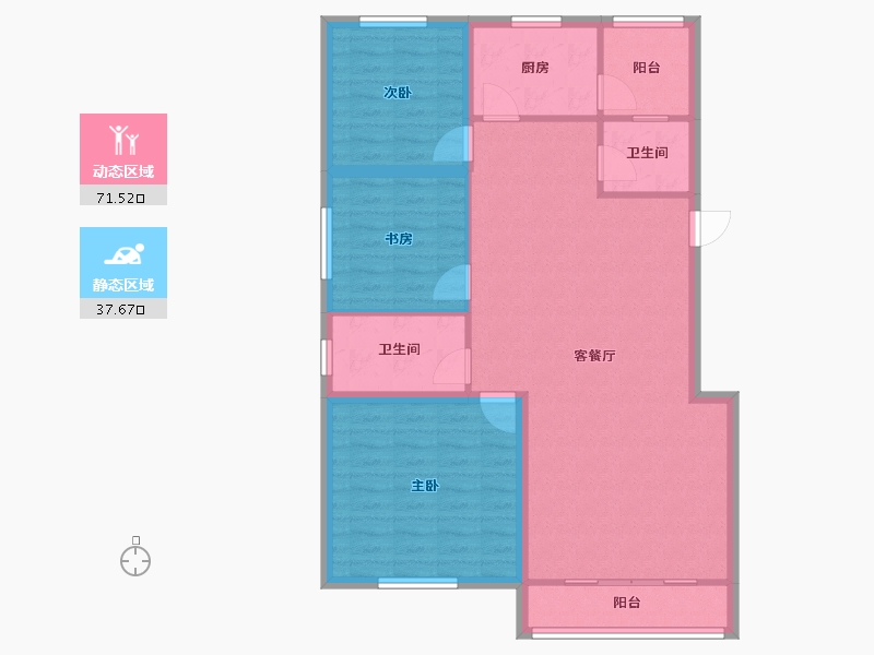 上海-上海市-景舒苑-99.15-户型库-动静分区