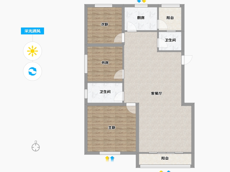 上海-上海市-景舒苑-99.15-户型库-采光通风