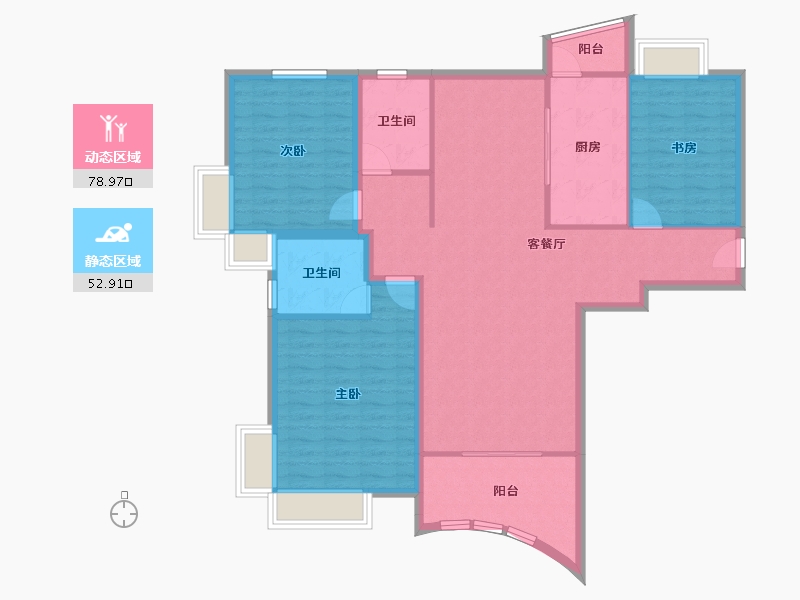 天津-天津市-金领花园-119.36-户型库-动静分区