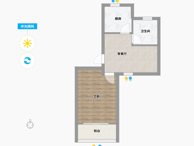 上海-上海市-新泾家苑-38.58-户型库-采光通风