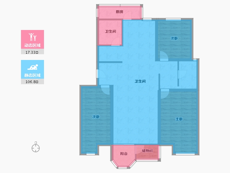 天津-天津市-第六大道大洋嘉园-111.85-户型库-动静分区