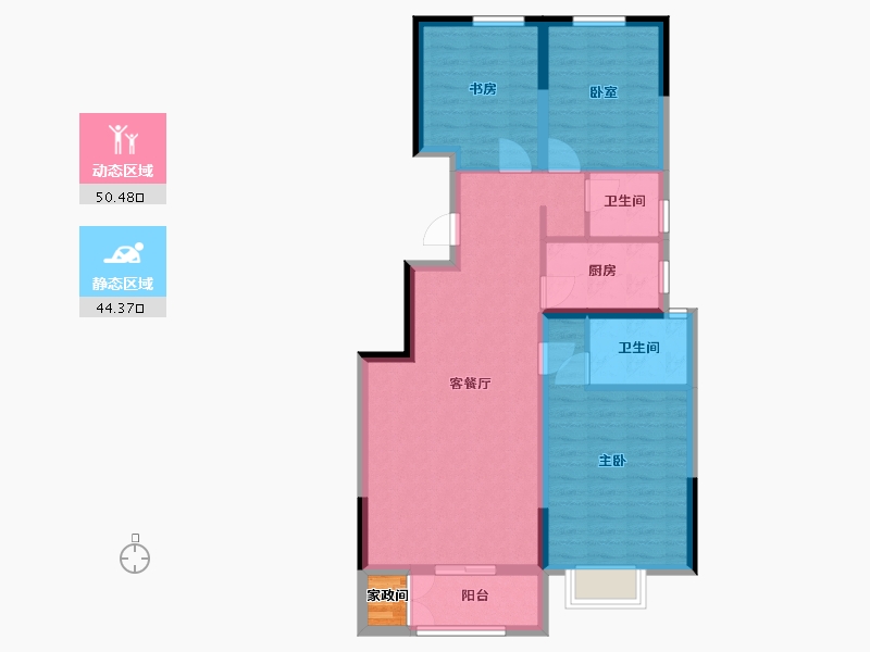 山西省-长治市-保利和光尘樾-92.80-户型库-动静分区