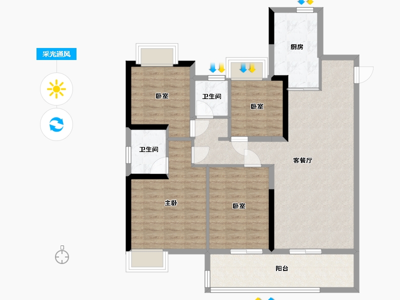 江西省-赣州市-公园首府-108.80-户型库-采光通风