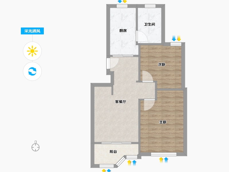 上海-上海市-南江苑-55.19-户型库-采光通风