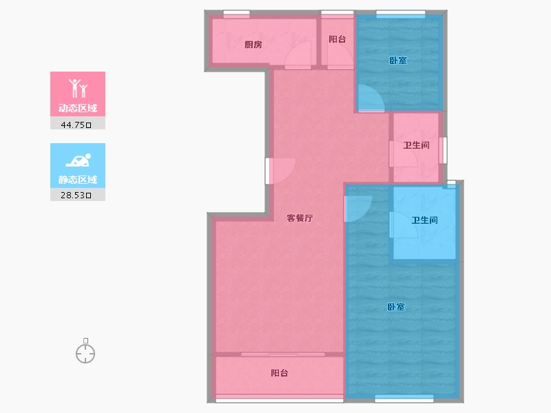 上海-上海市-君莲幸福苑-66.17-户型库-动静分区