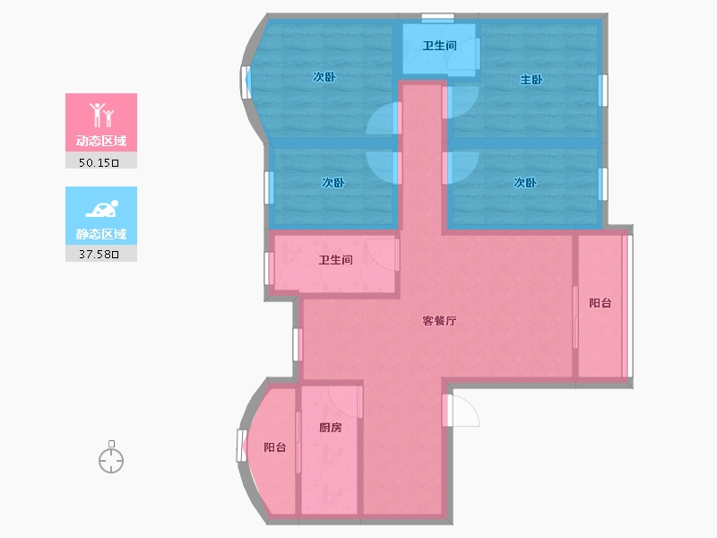 广东省-深圳市-金成时代家园-77.40-户型库-动静分区