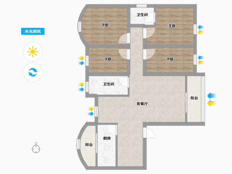 广东省-深圳市-金成时代家园-77.40-户型库-采光通风