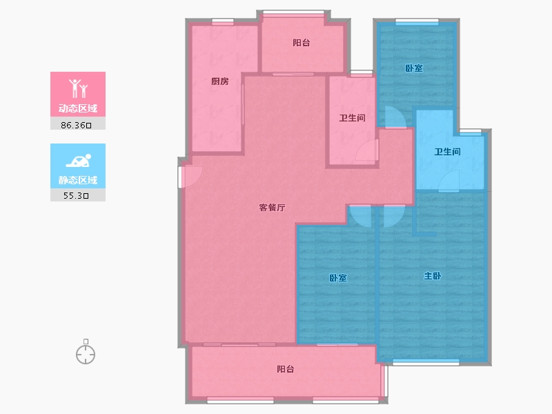 上海-上海市-君莲幸福苑-130.65-户型库-动静分区