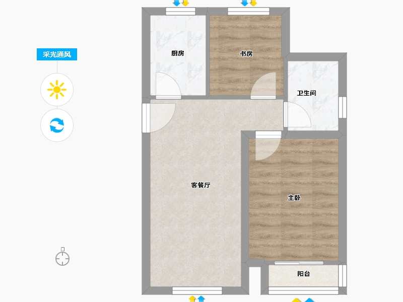 天津-天津市-嘉畅园-43.38-户型库-采光通风