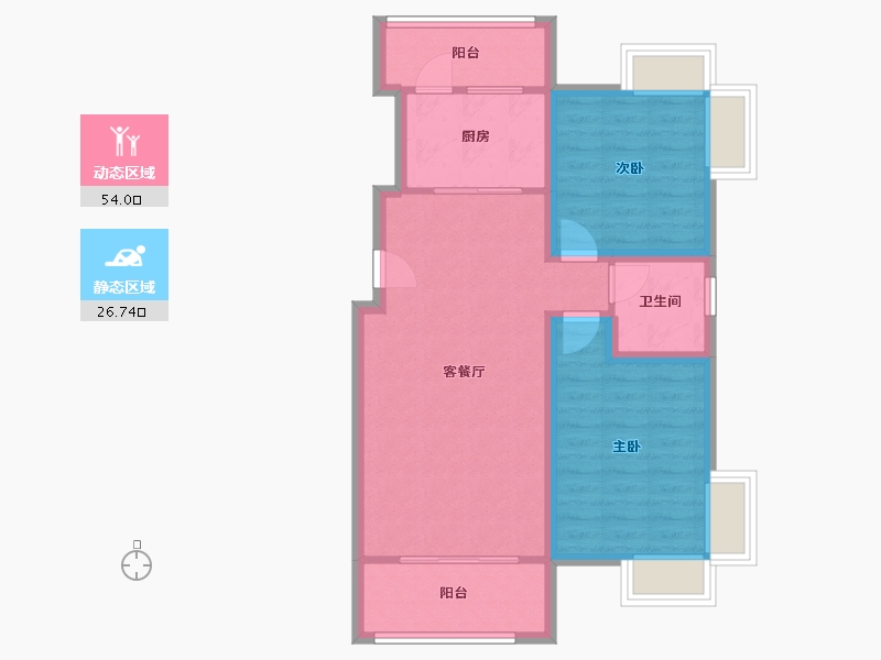 上海-上海市-东方知音苑-72.15-户型库-动静分区