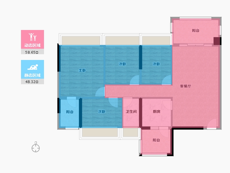 广东省-中山市-御景香江-96.10-户型库-动静分区